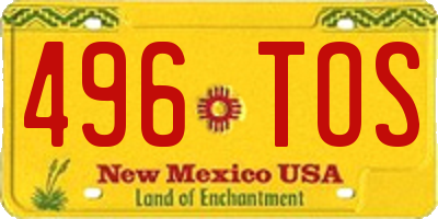 NM license plate 496TOS
