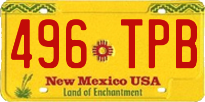 NM license plate 496TPB