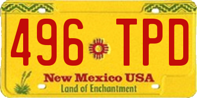 NM license plate 496TPD