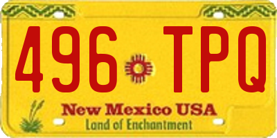 NM license plate 496TPQ
