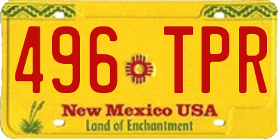 NM license plate 496TPR
