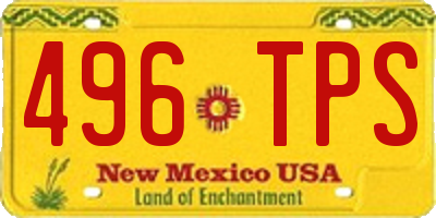 NM license plate 496TPS