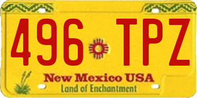 NM license plate 496TPZ