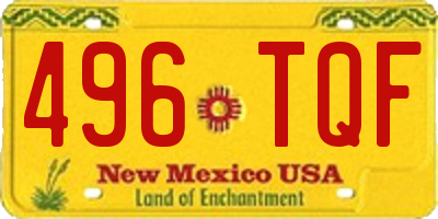 NM license plate 496TQF