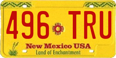 NM license plate 496TRU
