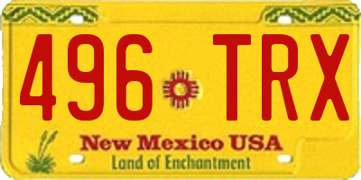 NM license plate 496TRX