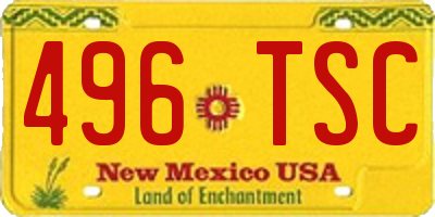 NM license plate 496TSC