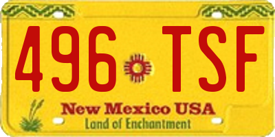 NM license plate 496TSF
