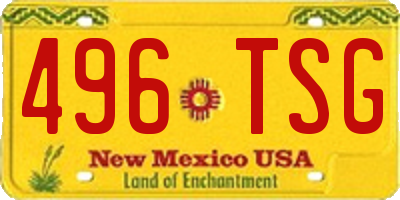 NM license plate 496TSG