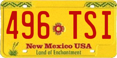 NM license plate 496TSI