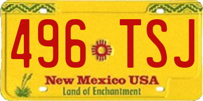 NM license plate 496TSJ