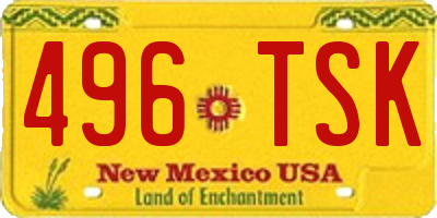 NM license plate 496TSK