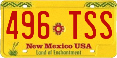 NM license plate 496TSS