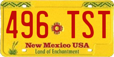 NM license plate 496TST