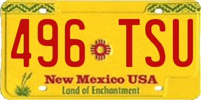 NM license plate 496TSU