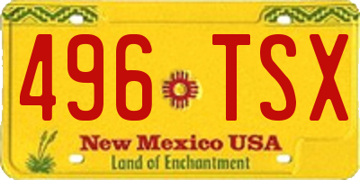 NM license plate 496TSX