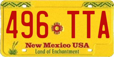 NM license plate 496TTA