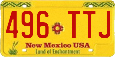 NM license plate 496TTJ