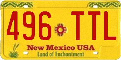 NM license plate 496TTL