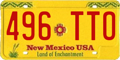 NM license plate 496TTO