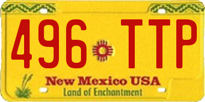 NM license plate 496TTP
