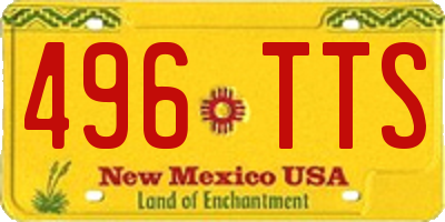 NM license plate 496TTS