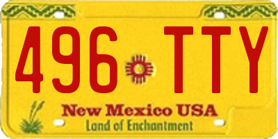 NM license plate 496TTY