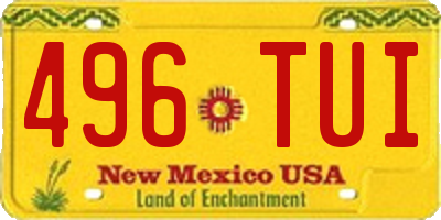 NM license plate 496TUI
