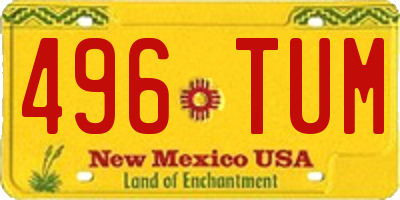 NM license plate 496TUM