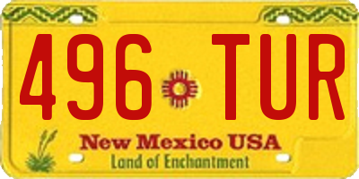 NM license plate 496TUR