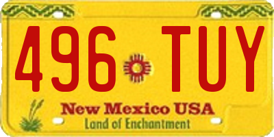 NM license plate 496TUY