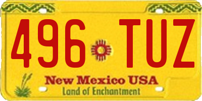 NM license plate 496TUZ