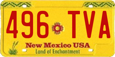 NM license plate 496TVA
