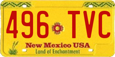 NM license plate 496TVC