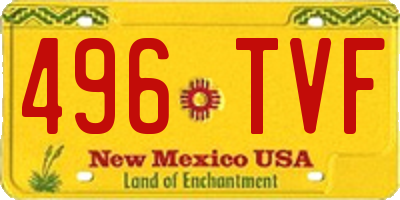 NM license plate 496TVF