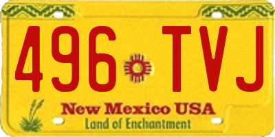 NM license plate 496TVJ