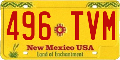 NM license plate 496TVM