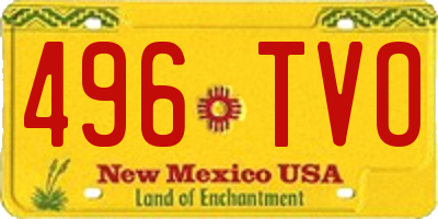 NM license plate 496TVO