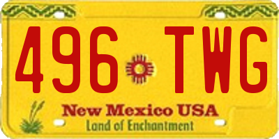 NM license plate 496TWG
