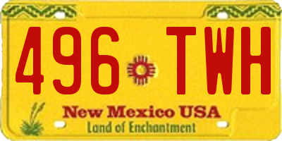 NM license plate 496TWH