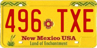 NM license plate 496TXE