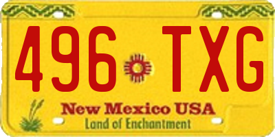 NM license plate 496TXG