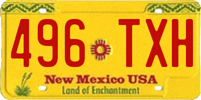 NM license plate 496TXH