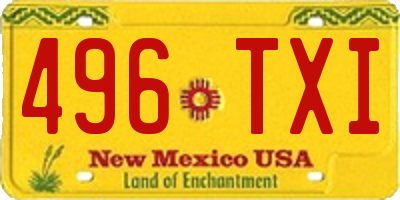 NM license plate 496TXI