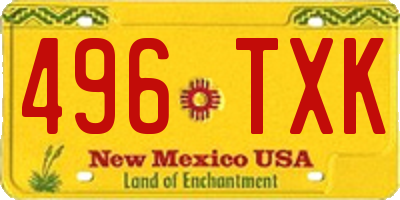 NM license plate 496TXK