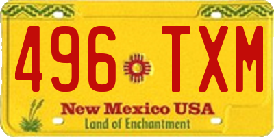 NM license plate 496TXM