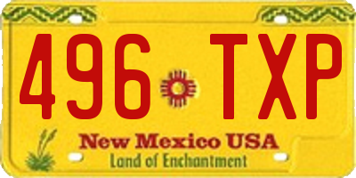 NM license plate 496TXP