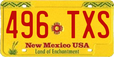NM license plate 496TXS