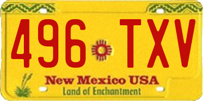 NM license plate 496TXV