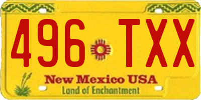 NM license plate 496TXX